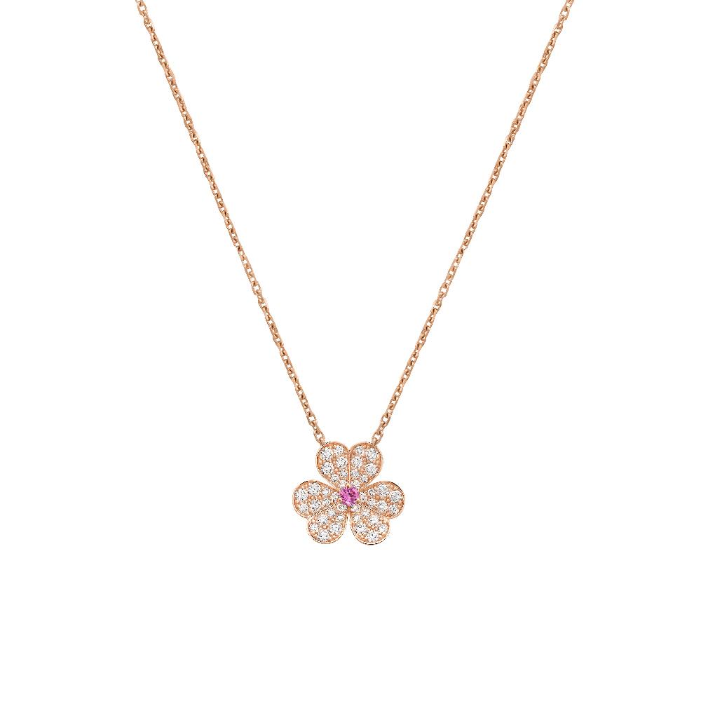 [AURORA]FRIVOLE ROSE GOLD FLOWER DIAMOND NECKLACE