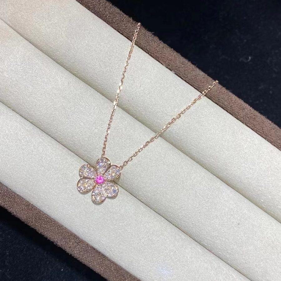 [AURORA]FRIVOLE ROSE GOLD FLOWER DIAMOND NECKLACE