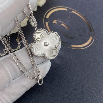 [AURORA]CLOVER 25MM SILVER BIG CLOVER NECKLACE