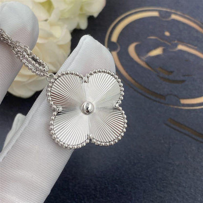 [AURORA]CLOVER 25MM SILVER BIG CLOVER NECKLACE