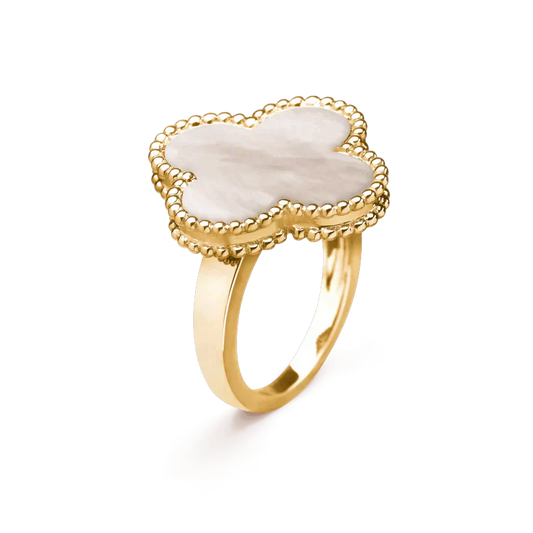 [AURORA]CLOVER WHITE MOP RING