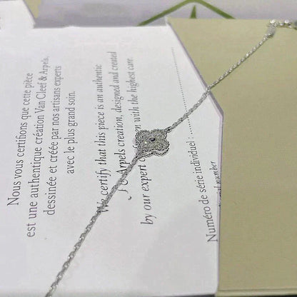 [AURORA]CLOVER  SINGLE FLOWER BRACELET SILVER