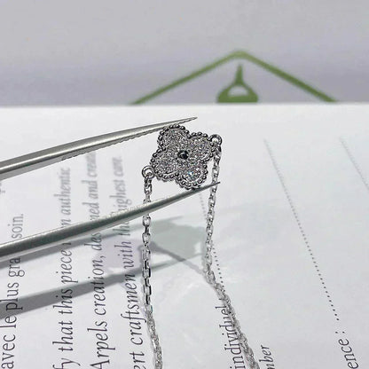 [AURORA]CLOVER  SINGLE FLOWER BRACELET SILVER