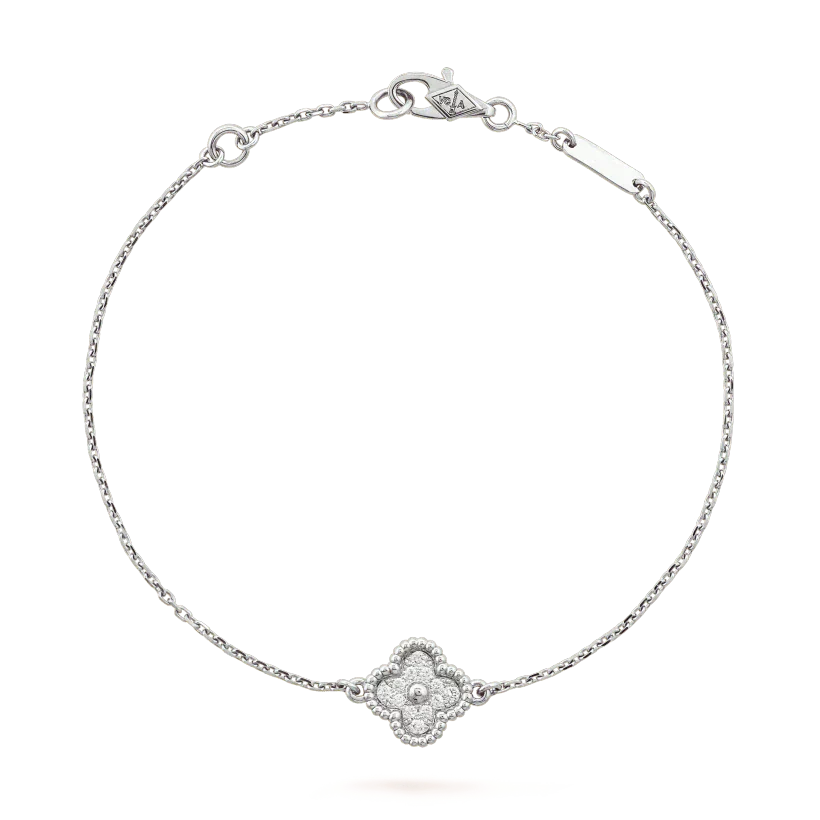 [AURORA]CLOVER  SINGLE FLOWER BRACELET SILVER