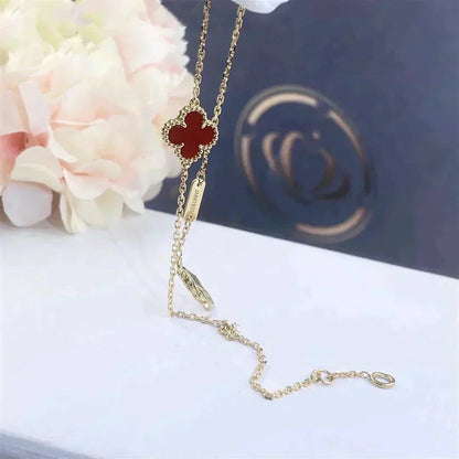 [AURORA]CLOVER  CARNELIAN SINGLE FLOWER BRACELET