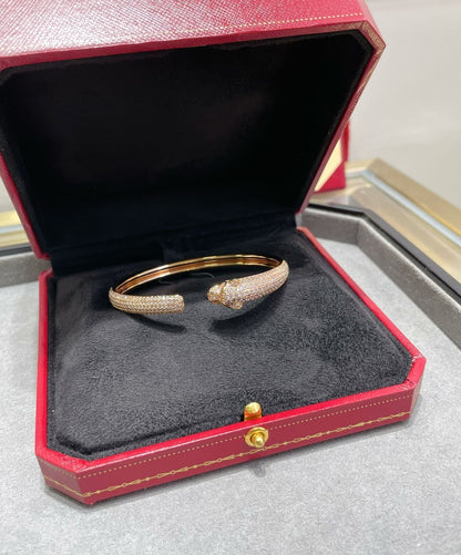 [AURORA]PANTHERE FULL DIAMOND OPEN BRACELET