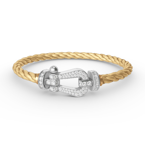 [AURORA]FORCE LARGE HORSESHOE FULL DIAMOND BRACELET SILVER
