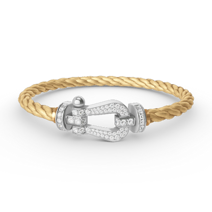[AURORA]FORCE LARGE HORSESHOE FULL DIAMOND BRACELET SILVER