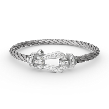 [AURORA]FORCE LARGE HORSESHOE FULL DIAMOND BRACELET SILVER