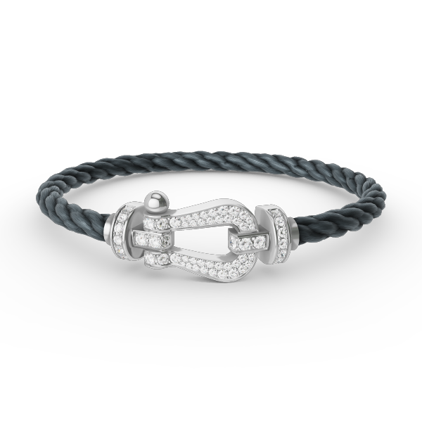 [AURORA]FORCE LARGE HORSESHOE FULL DIAMOND BRACELET SILVER