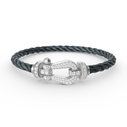 [AURORA]FORCE LARGE HORSESHOE FULL DIAMOND BRACELET SILVER