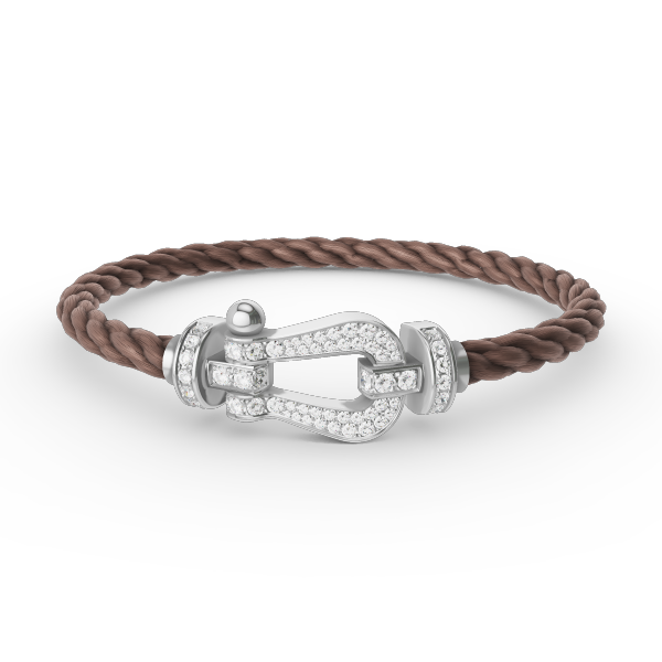 [AURORA]FORCE LARGE HORSESHOE FULL DIAMOND BRACELET SILVER