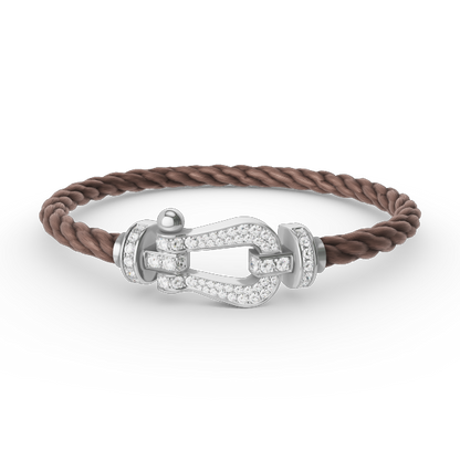 [AURORA]FORCE LARGE HORSESHOE FULL DIAMOND BRACELET SILVER