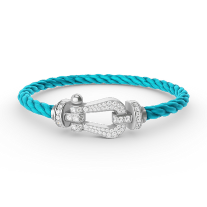 [AURORA]FORCE LARGE HORSESHOE FULL DIAMOND BRACELET SILVER