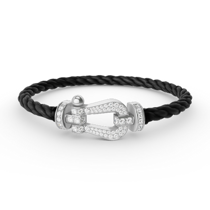 [AURORA]FORCE LARGE HORSESHOE FULL DIAMOND BRACELET SILVER