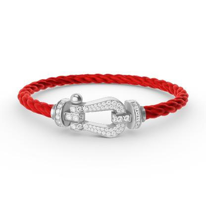 [AURORA]FORCE LARGE HORSESHOE FULL DIAMOND BRACELET SILVER