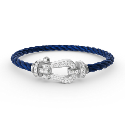 [AURORA]FORCE LARGE HORSESHOE FULL DIAMOND BRACELET SILVER