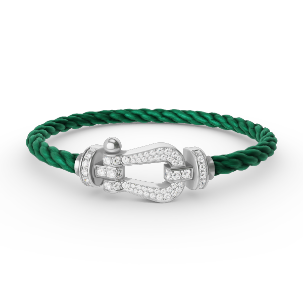 [AURORA]FORCE LARGE HORSESHOE FULL DIAMOND BRACELET SILVER