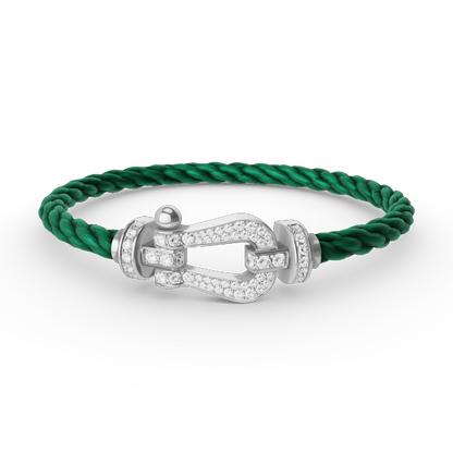 [AURORA]FORCE LARGE HORSESHOE FULL DIAMOND BRACELET SILVER