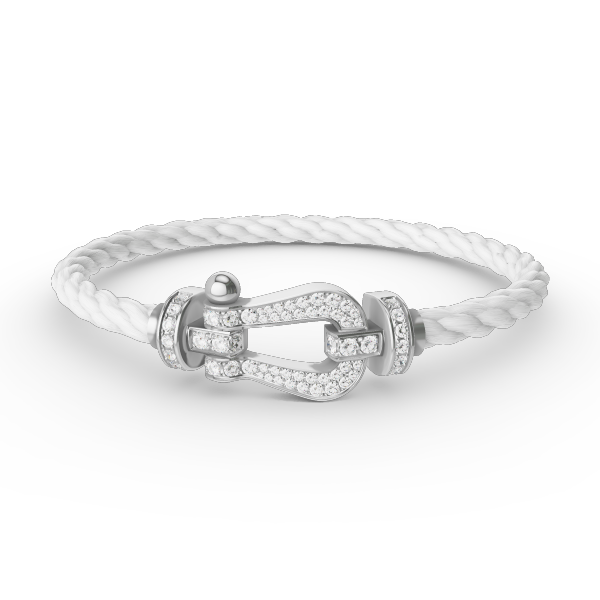 [AURORA]FORCE LARGE HORSESHOE FULL DIAMOND BRACELET SILVER