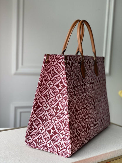LV SINCE 1854 ONTHEGO GM BORDEAUX RED TEXTILE