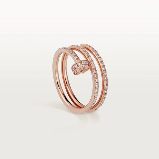 [AURORA]JUSTE RING 1.8MM PINK GOLD DOUBLE ROW DIAMONDS