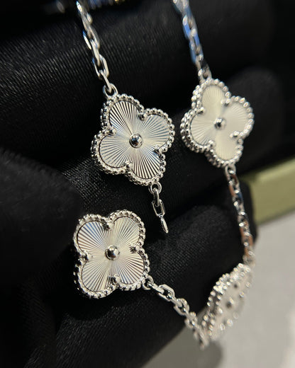 [AURORA]CLOVER SILVER 5 MOTIFS BRACELET