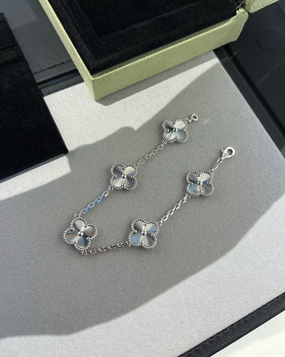 [AURORA]CLOVER SILVER 5 MOTIFS BRACELET